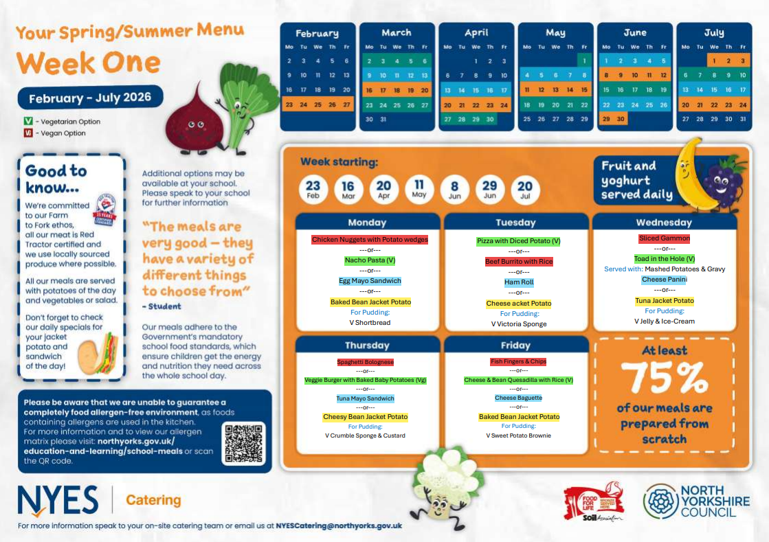 Menu Spring Summer Week 1